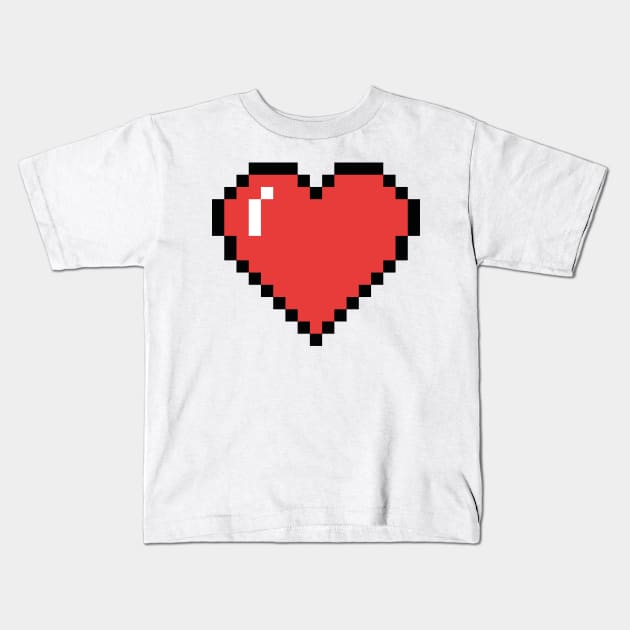 Pixel Heart Kids T-Shirt by RetroPixelWorld